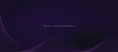 Purple background with flowing wave lines. Futuristic technology concept. Vector illustration