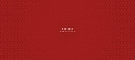 Abstract Red Vector Banner with Hexagon Grid. Seamless pattern background.
