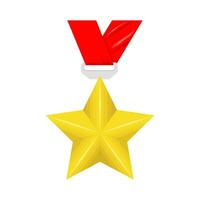 gold star award ribbon winner  illustration vector