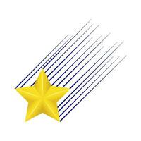 gold shooting star illustration vector
