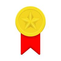 gold  award ribbon illustration vector