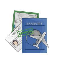 passport book, passport card with mas approved illustration vector