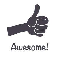 Awesome great job thumbs up vector illustration isolated graphic