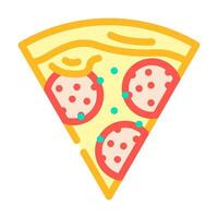 pizza slice italian cuisine color icon vector illustration