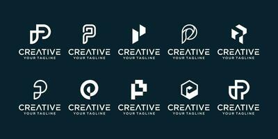 Vector set of p logo template for company or person