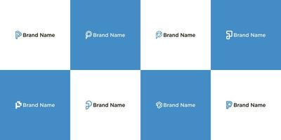 Vector set of p logo template for company or person