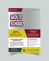 Modern School Flyer Layout and  Admission Open Leaflet  or Creative School Flyer A4 vector