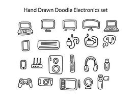 Hand drawn Doodle Electronics set Vector EPS 10