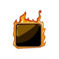 spaceship fire game button cartoon vector illustration