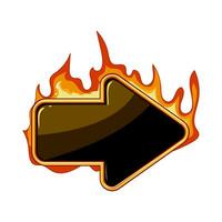 gui fire game button cartoon vector illustration