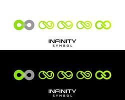 Infinity symbol continuous shape technology logo design. vector