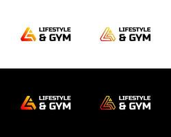 LG letters monogram bold triangle powerful gym fitness logo design. vector