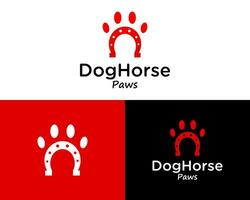 Graphics of horseshoes and dog hooves logo design. vector