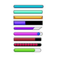 progress bar set cartoon vector illustration