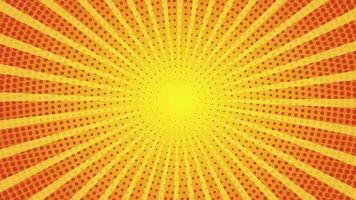 naranja rayos de sol giratorio antecedentes hd video