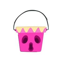 basket halloween bucket cartoon vector illustration