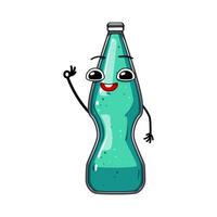 envase soda botella personaje dibujos animados vector ilustración