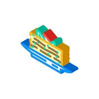 lasagna dish italian cuisine isometric icon vector illustration