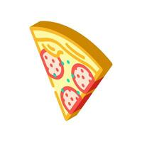 pizza slice italian cuisine isometric icon vector illustration