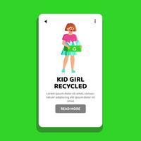 garbage kid girl recycled vector