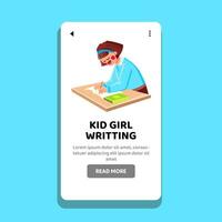 book kid girl writing vector