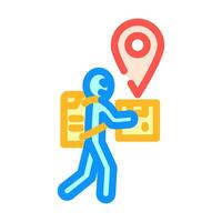 courier map location color icon vector illustration