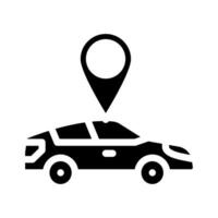 coche mapa ubicación glifo icono vector ilustración