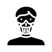 respirator mask face glyph icon vector illustration