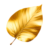 AI generated Golden Leaf Isolated on Transparent Background png