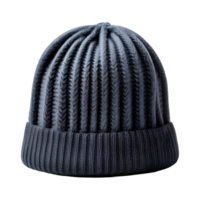 AI generated Grey Winter Knitted Hat Isolated on Transparent Background png