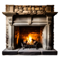 AI generated Old Fireplace Isolated on Transparent Background png