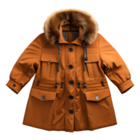AI generated Brown Winter Coat Isolated on Transparent Background png