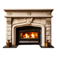 AI generated Fireplace Isolated on Transparent Background png