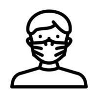 medical mask face line icon vector illustration