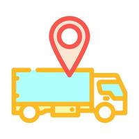 truck map location color icon vector illustration