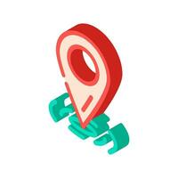 puntero rojo mapa ubicación isométrica icono vector ilustración