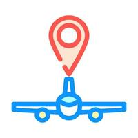 airplane map location color icon vector illustration