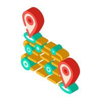 track airplane pointer map isometric icon vector illustration