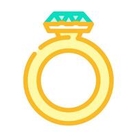 ring jewelry color icon vector illustration