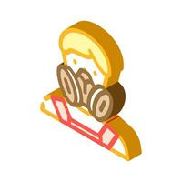 smoke mask face isometric icon vector illustration