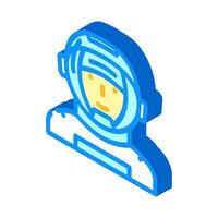 astronaut mask face isometric icon vector illustration