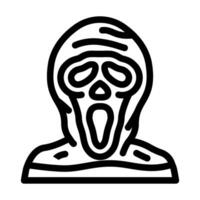 fantasma máscara cara línea icono vector ilustración