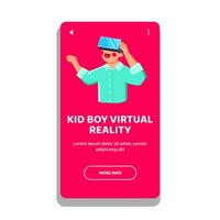 technology kid boy virtual reality vector