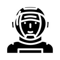 astronauta máscara cara glifo icono vector ilustración