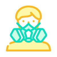 mining mask face color icon vector illustration