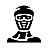 ninja máscara cara glifo icono vector ilustración