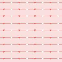 Happy Valentine s Day. Heart pink and white and lines on a white background Seamless Pattern Vector Illustration