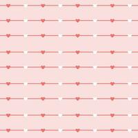 Happy Valentine s Day. Heart pink and white and lines on a white background Seamless Pattern Vector Illustration