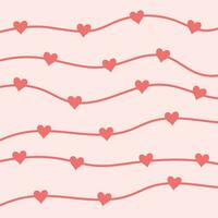 Happy Valentine s Day. Heart and line Pattern Vector Illustration