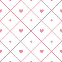 Happy Valentine s Day. Heart Seamless Pattern dots and lines on a white background Vector Illustration